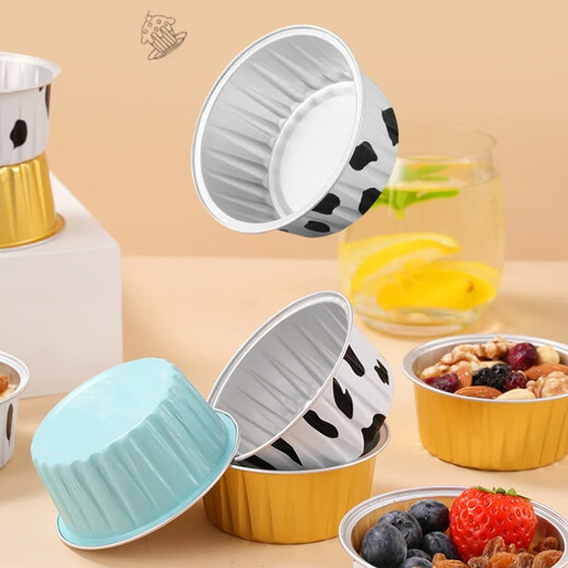 Xincong Air Fryer Tin Foil Bowl Aluminum Foil Reusable Household Oven Cake Pudding Baking Mold Small Tin Foil Box Cup Plate Food Grade Tin Foil Gold Model Reusable 10 Pieces