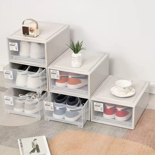 Yusenyi Thickened Shoe Box Drawer-Type Plastic Free Combination Men's and Women's Shoe Storage Box Transparent Dustproof Organizing Box No Assembly 6 Pack Cost-Effective Package Width x Depth (Length) x Height 24.5x30.6x13.1cm 24 pcs 24.5x30.6x13.1cm