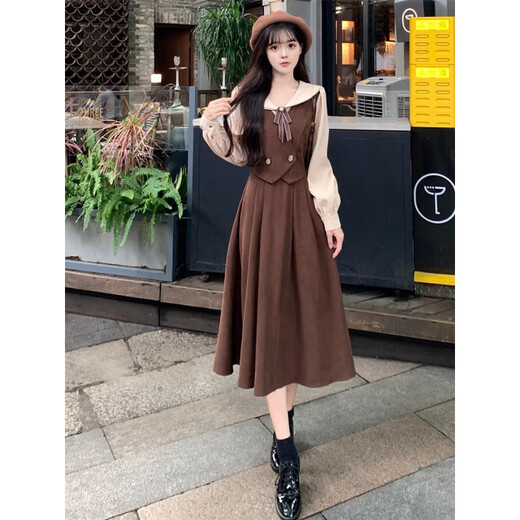 Xiang Ge's 18-year-old adult ceremony dress for girls, light luxury, high-end autumn and winter 18-year-old girl, high school student graduation holiday two-piece skirt, black M