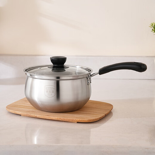 KEGOO 304 stainless steel small milk pot 18cm food grade baby food pot soup pot noodle pot KG122