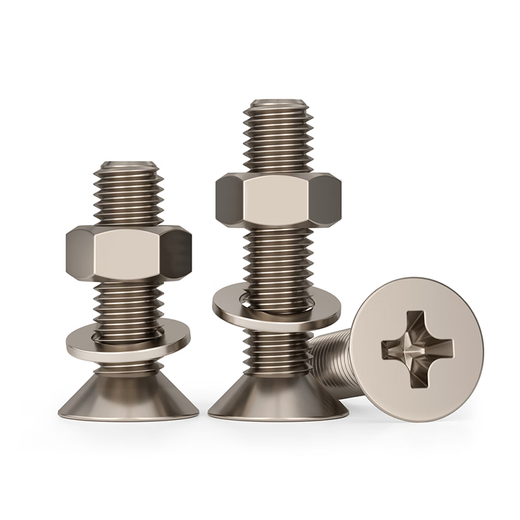 Jinchao national standard TA2 pure titanium countersunk head cross screw nut set combination flat head screw nut flat washer M3*45 (1 set)