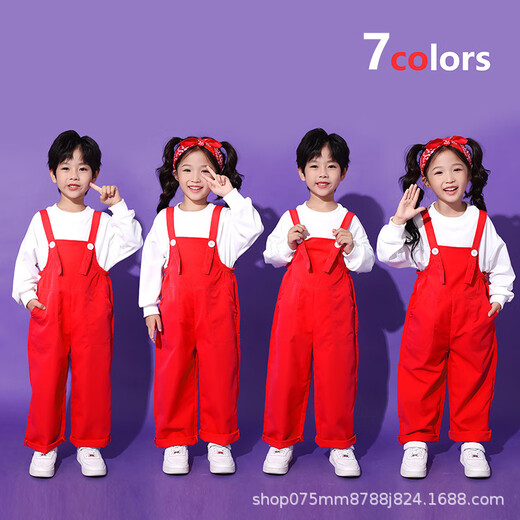 Kindergarten performance clothing overalls primary school students chorus clothing group dance children's cheerleading performance clothing autumn K22 sweatshirt 100 cm