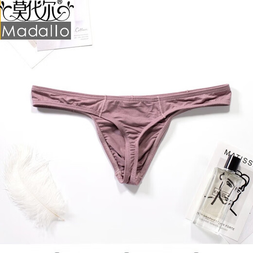 Modal men's underwear convex micro thong thin fashion sexy thong panties for young men black gray M 2 feet-2 feet 2