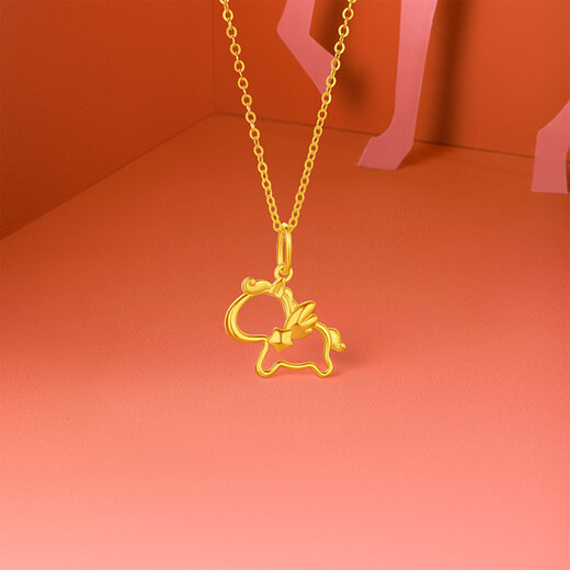 Saturday blessing yellow 18K gold pendant girl's zodiac sign gold pendant birthday gift C0423342 does not include chain