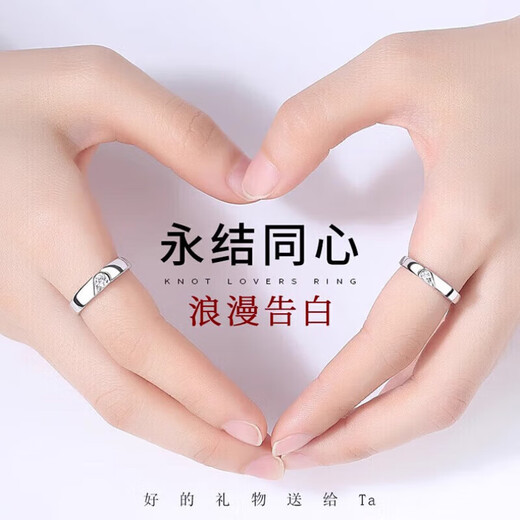 DR Platinum Couple Ring pt950 Platinum Pair of Rings and Engagement Diamond Rings Valentine's Day Birthday Gift for Girlfriend to Be Together Forever - Women's Ring