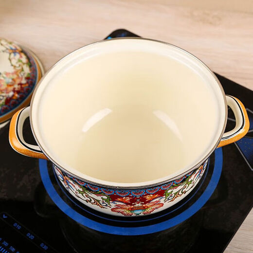 德克欧加厚18-26cm五件套搪瓷锅双耳搪瓷汤锅炖煲珐琅瓷锅电磁炉燃气灶 珍品/特厚   826cm 0ml 16CM1个