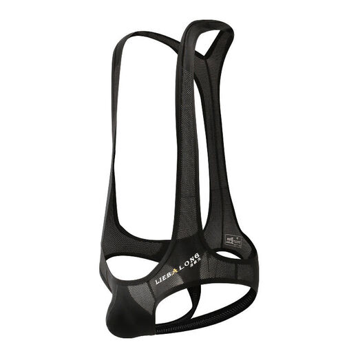 Men's transparent thong ice silk mesh one-piece hip-raising high-elastic underwear solid color slim and sexy black M