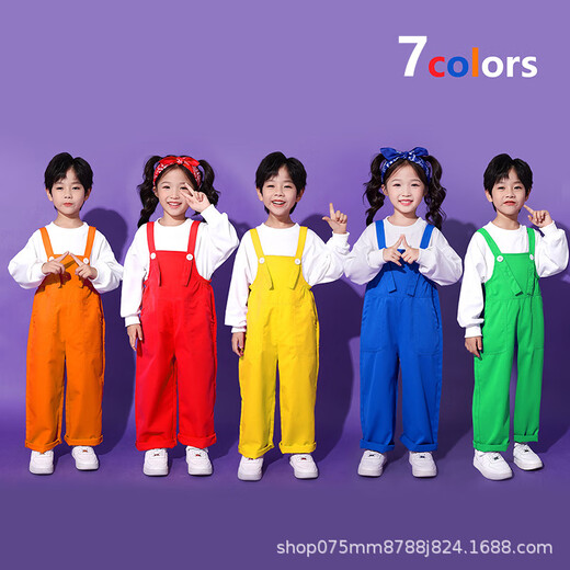 Kindergarten performance clothing overalls primary school students chorus clothing group dance children's cheerleading performance clothing autumn K22 sweatshirt 100 cm