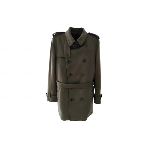 Burberry (BURBERRY) Новогодний подарок Burbrry FW22 однотонное двубортное пальто средней длины с длинными рукавами Knsngton Kensington версия темно-синий одинаковый стиль для мужчин и женщин один размер 48 без оригинального подарочного пакета подарочная коробка