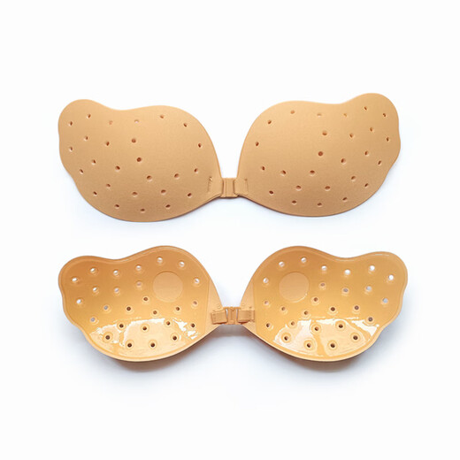 硅胶胸贴女镂空透气大胸专用薄款挡下垂聚拢上托婚纱吊带专用乳贴 肤色裸货 A