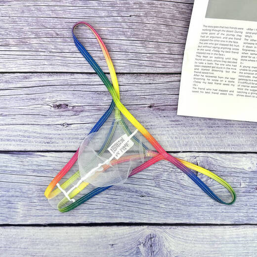 Universal men's thong underwear, thin mesh, fully transparent, sexy and tempting, low-waisted, rainbow thin straps, personalized, quick-drying, white S90-105Jin Jin equals 0.5kg