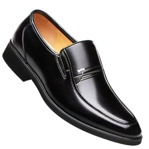 First-class leather shoes, casual business men's new slip-on versatile soft-soled leather shoes, soft-soled leather shoes, 535 black counter boutique version 42