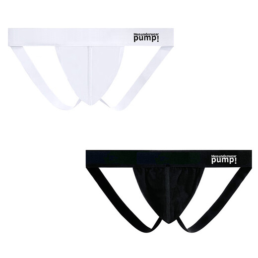 3D picture Menunderwearpump sexy men's double underwear cotton low-rise men's thong black M