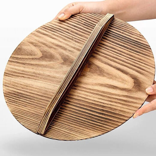 Shuweisi old-fashioned wooden lid pot universal round household sauce jar fir pot lid wok lid iron pot lid Zhangqiu pot lid large pot thickened fir overall seamless design diameter 30 cm