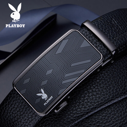 Playboy (PLAYBOY) men's belt genuine cowhide belt for young and middle-aged people with automatic buckle casual pants belt business versatile gift for boyfriend and husband