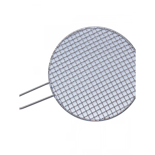 Fat Donglai same style grilling net round stainless steel grilling piece with handle barbecue net smoked meat charcoal barbecue household thickened gray