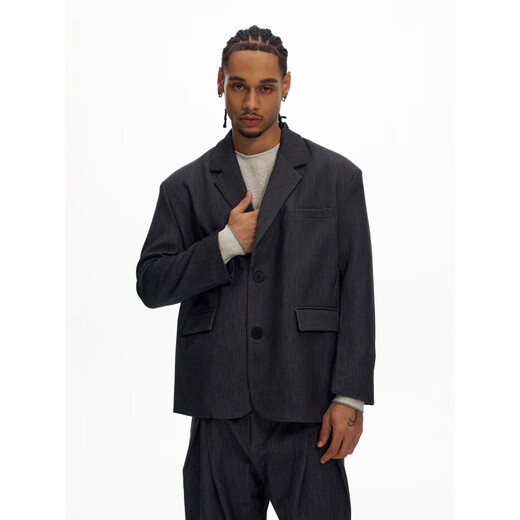 Semir American old money style silhouette simple casual suit jacket men and women cleanfit commuter suit gray pants S