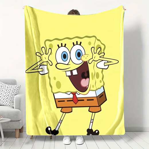 SpongeBob SquarePants national trend SpongeBob SquarePants series blankets, throw blankets, air-conditioning blankets, lunch blankets, camping blankets, multifunctional blankets, SpongeBob SquarePants-21 75cm*100cm cm