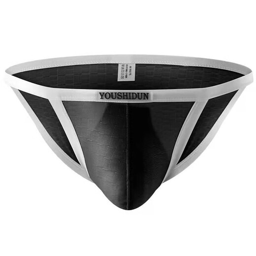 Universal adult men's underwear, abnormal new style briefs, ice silk, seamless, comfortable and breathable, summer sexy, narrow edge, small T-shaped, pink XXL