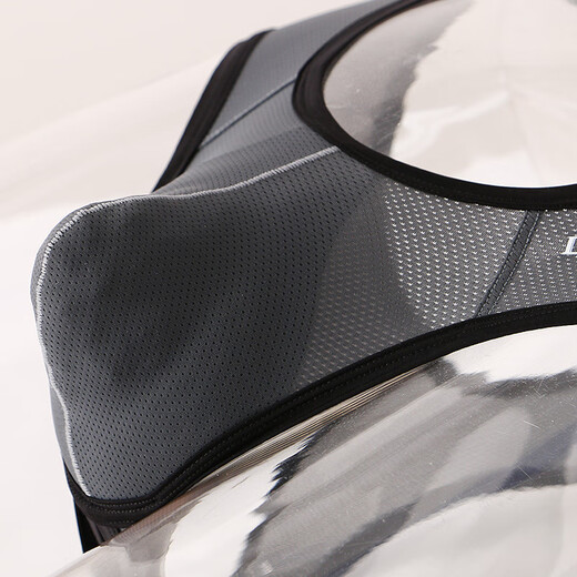 Men's transparent thong ice silk mesh jumpsuit, hip lift, high elastic underwear, solid color slimming sexy double thong, black M