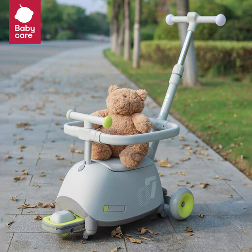 Babycare children's scooter 1-8 years old multi-functional baby stroller male and female baby slippery peanut skate spirulina green