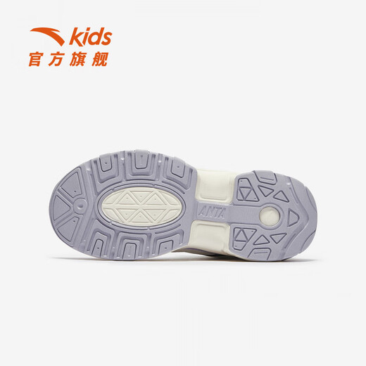 ANTA Children's Cotton Shoes for Girls and Elephants 2025 Autumn and Winter New Product Plus Velvet Warm Velcro High Top Snow Boots Mulberry Purple/Ivory White-2 38