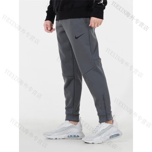 NIKE woven velvet trousers gray men's trousers new leggings sweatpants warm casual pants black/DD2123-010 zipper leg M 120-130Jin Jin equals 0.5 kg