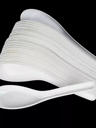 Yusenyi Disposable Spoon Plastic Takeaway Fast Food Spoon S103 Rice Spoon Commercial Transparent Yellow Small Spoon Thickened 103 Spoon 1800 Transparent