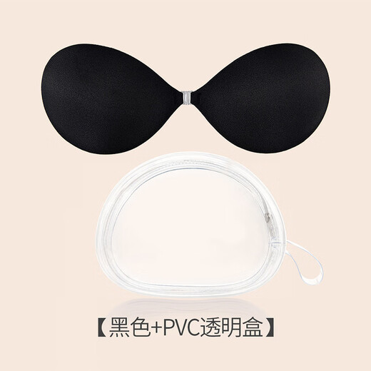 Newly launched Sbeauty muscle base breast patch, push-up support to absorb sweat and prevent sweating, invisible silicone latex patch, traceless round cup - black + PVC box A