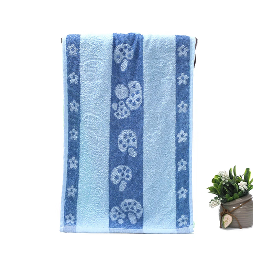 Pure cotton face towel flower absorbent children's face towel kindergarten soft towel blue 33*73cm 1 piece
