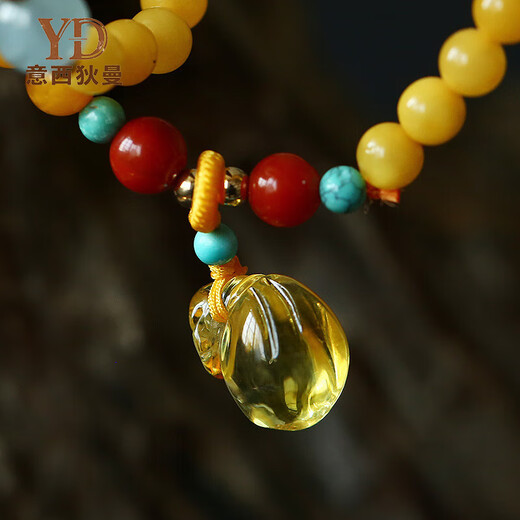 Italian beeswax bracelet for men and women, light luxury natural rough stone with turquoise, heather, red agate, golden agate lucky bag multi-circle bracelet, 5mm natural beeswax bracelet