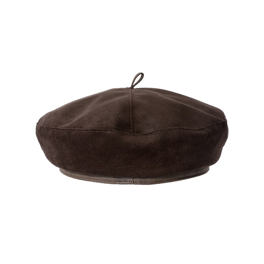 Xuanzi Jewelry Sea Salt Mocha Series Versatile Beret Ebony Brown Retro Versatile Hat Ebony Brown M(-cm)