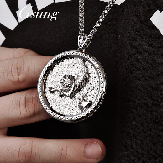 GsunG platinum pt950 zodiac broken ice tiger pendant men's solid platinum pendant can be customized as a gift for boyfriend. Priced by gram, contact customer service before bidding.
