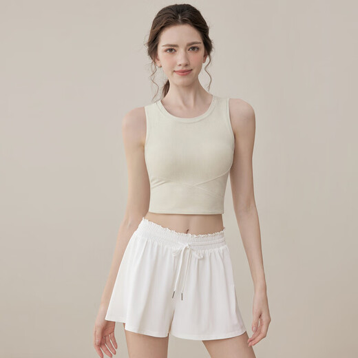 Xinliya sports bra for women, beautiful back and waist yoga vest, all-in-one running shockproof outer wear Pilates fitness top, cherry blossom pink fixed cup L, recommended weight 105-115Jin Jin equals 0.5 kg