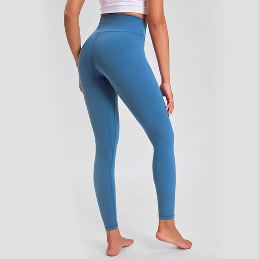 Women's Yoga Pants High Waist Hip Lifting Outdoor Sports Pants Tight Shark Pants Running Pilates Training Fitness Pants Asphalt Blue (YJK25-1-3) M