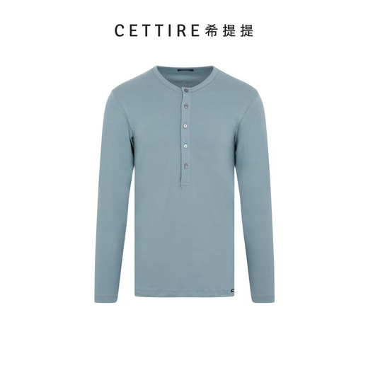 TOM FORD crew neck henley T-shirt blue XS