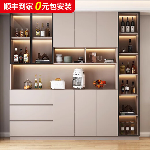 Aimuge sideboard high cabinet against the wall integrated modern simple light luxury guest restaurant home multi-functional wine cabinet storage storage cabinet khaki-style 6 160*40*220cm