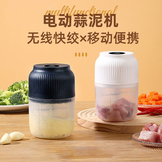 Wanzhuang Cordless Electric Garlic Masher for Household Small Chili Crush 300ml-Large Capacity Upgraded Stainless Steel Blade