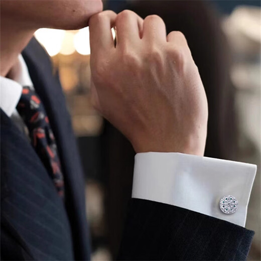 SIRCONSTANCE Ice and Snow Secret Realm Romantischer Kristall Herren Licht Luxus Geburtstagsgeschenk High-End-Ärmelnadel-Geschenkbox Kann graviert werden Ice and Snow Secret Realm