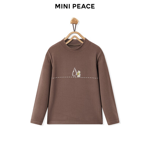 MiniPeace children's clothing winter new boys' long-sleeved T-shirt F1CPF4442 Cambridge Brown 110