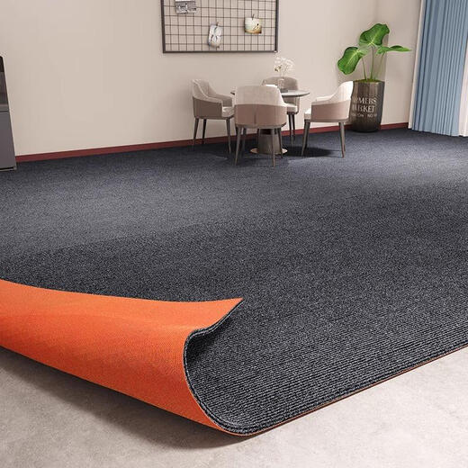 Jun Yuexi kitchen floor mat is waterproof, non-slip, wipeable, washable, oil-proof, full-cover, special high-end mat, stain-resistant, household large area, gray TPE single stripe 9mm thickened version 200cm*300cm