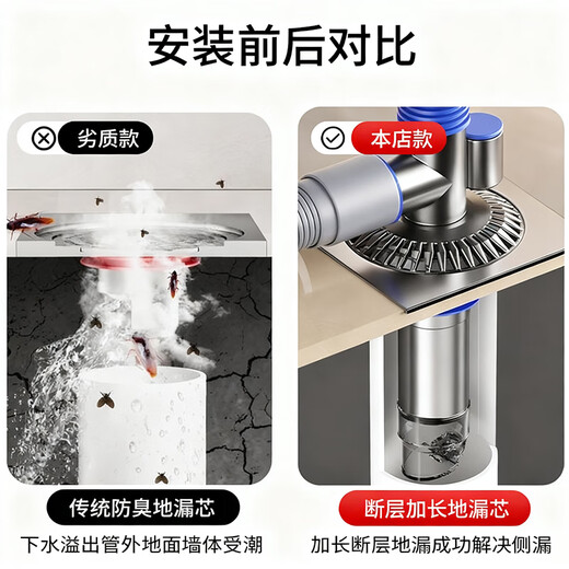 OLEWA Germany fault washing machine floor drain tee joint three-in-one odor-proof extended sewer pipe anti-overflow Z366