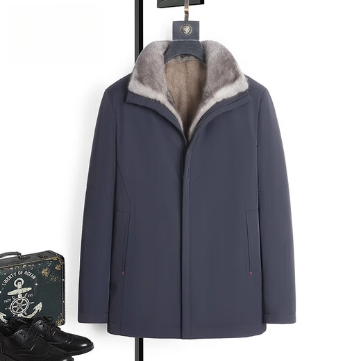 CHEVALPES国际一线品牌进口天鹅绒整貂派克服男水貂内胆尼克服翻领奶其咖可 奶其咖 4XL 190