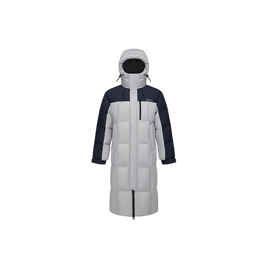 BOSIDENG fashion sports series 90 velvet stitching color hooded drawstring letters Logo chest patch pocket windproof double placket warm and thick ink gray/island blue 8A43/59028A4A XXS 155/80A