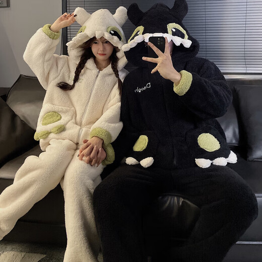 Jingyan selects couple pajamas for women in winter, warm coral velvet thickened home clothes, cute autumn and winter new suits, men's flannel, add to favorites and receive priority when purchasing. One size fits all