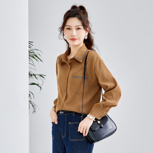 TERRE BLEUE temperament fashionable women's shirt 2025 spring and autumn new design sense daily commuting versatile slimming shirt for women