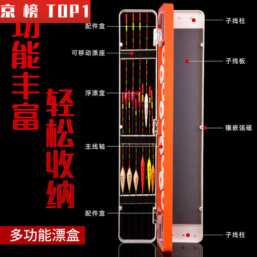 Sub-line box three-layer multi-functional float box large capacity main line fish float box painted float box full set of three-in-one fishing gear 45cm float box yellow croaker style