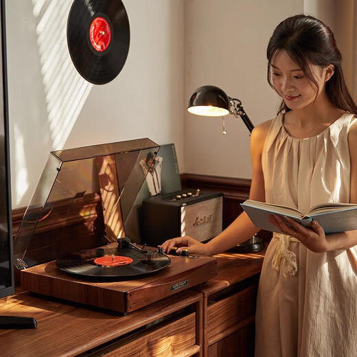 LUAMAR German quality Sound of Berlin retro cd vinyl record player Bluetooth audio all-in-one wooden retro Bluetooth speaker atmosphere gift vinyl machine VP1000 upgraded version