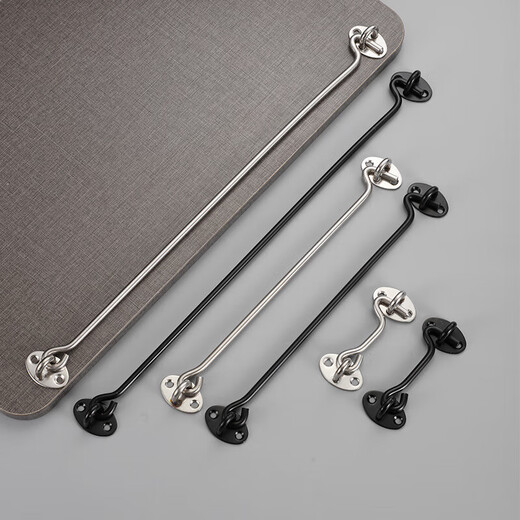 Mu Yuqian customized stainless steel wind hook door and window windproof limiter door latch buckle solid hook extended window hook old-fashioned window thickened 16-inch silver stainless steel 304
