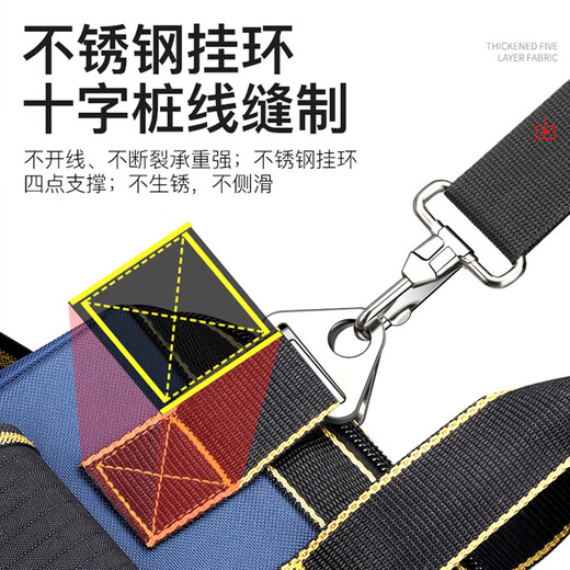 He Jiagong multifunctional portable tool bag, sturdy and durable repair canvas thickened tool bag, woodworking electrician special storage bag, clear stock, 17-inch heightened dual-purpose plastic bottom